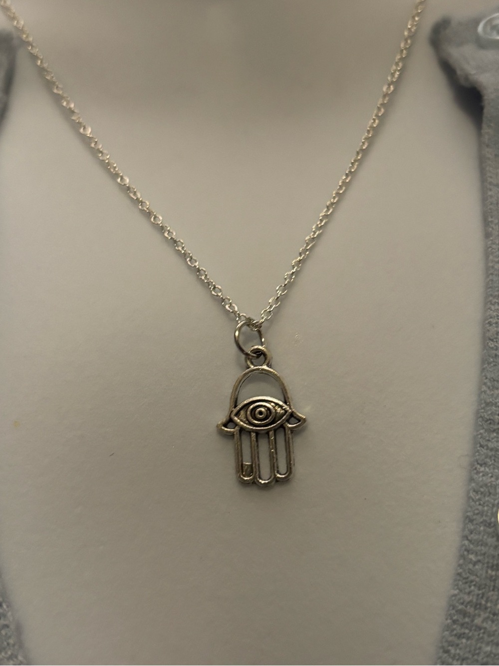 (3 for $10) Silver Hamsa Hand Pendant Necklace - Silver